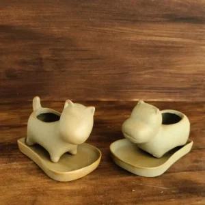 소형 다육이 옹기 토분 동물모양 받침셋트 인테리어화분 예쁜화분 이쁜화분 실내화분 식물화분