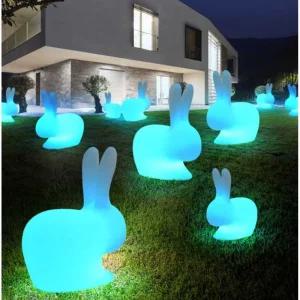 토끼조형물 인테리어 거실 LED 램프 카페 장식 조명 79cm 실외 전기 모델-3색 디밍