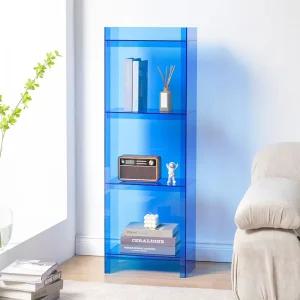 피규어 선반 틈새 폭 좁은 아트 캐비닛 벽장 장식대 장식장(갈색) - 3단