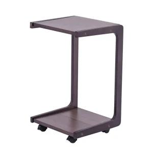 미니 원목 테이블 사각 보조 사이드 트레이 바퀴 탁자 테이블(소형) - 화이트