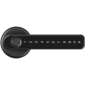 지문 손잡이 기계식 방문 전자 암호 도어락 문 고리 지문 도어락 - 블랙