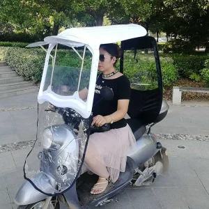 오토바이 가림막 차양막 유리 전동 스쿠터 캐노피 화이트