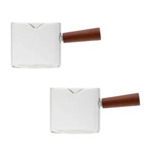 자주 우드 핸들 내열 유리잔 티타임 소스볼 200ML 2P