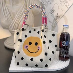 링체인 미니 니트가방 / 여성 여자 에코백 토트백 봄 가을 로프백