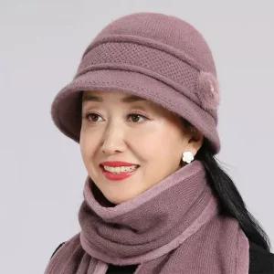 중년여성겨울모자 중년 및 노인 모자 숙녀 겨울 양모 엄마 모자 노인 할머니 가을과 겨울 따