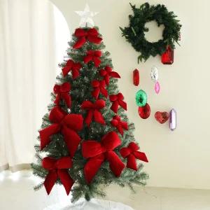 크리스마스트리 꾸미기 벨벳리본 장식 오너먼트 벨벳뽕리본