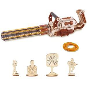 3D 나무 퍼즐 건, 고무줄 총 퍼즐, 전기 개틀링 건 모델 빌딩 키트, 목재 남성용 취미 세트 (272 PCS)