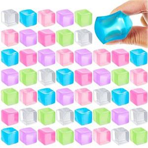 아이스 큐브 Fidget 장난감 파티는 불안을위한 사각형 스트레스 공 Squishy 짜기 장난감을 선호합니다 ADHD 릴리프 성인을위한 감각