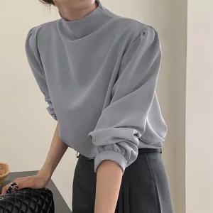 [코코블랑] 포브 모크넥 블라우스