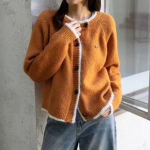 [시크폭스] 아티드 배색라인 울 니트 가디건_53CA878