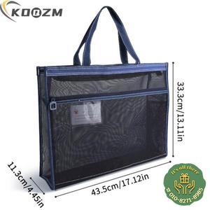 메쉬 아트 공급 가방 손잡이와 지퍼가 달린 대형 투명 비닐 17 X 4.4 인치 포스터 보관함 백