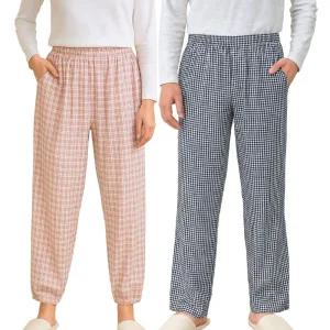 남성 여성 수면바지 파자마 진짜 기모 체크 홈웨어 주머니 밑단시보리 이지웨어 빅사이즈