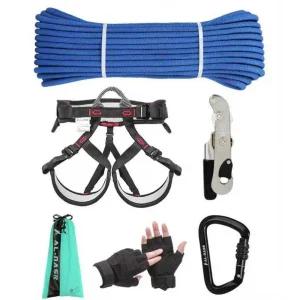 클라이밍 하네스 세트 등산용 다운힐 리프트 카라비너 하강기 승강