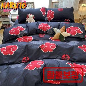나루토 아카츠키 애니메이션 침대 4 종 세트 남녀공용 편안한 이불 커버 학생 기숙사 침구 개