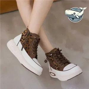 스타일리시 호피 패션 하이탑 키높이 더블쿠션-WFH6PCD