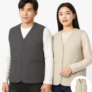 양모 경량 패딩 조끼 남여공용 4칼라 가을 겨울 누빔 퀄팅 베스트 레이어드