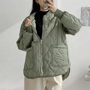 여자 봄 가을 겨울 루즈핏 퀼팅 누빔 언발 하프 패딩 점퍼 간절기 박시 아우터 편한 깔깔이 자켓 재킷