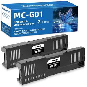 캐논 호환 맥시파이 GX7021 유지보수 GX6050 GX7040 GX7000 (2팩)용 MC-G01 GX6020 GX6040 GX5020 교체 카트리지 GX7050