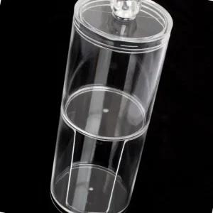 투명 플라스틱 화장솜 보관통 원형 케이스 화장대 정리함 목욕탕 용도 (WFK0G8K)