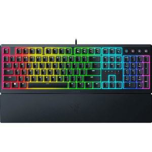 레이저 오르나타 V3 게이밍 키보드: 로우 프로파일 키 - 메카 멤브레인 스위치 - UV 코팅 키캡 - 백라이트 미디어 키 - 10존 RGB 조명 - 방수 - 마그네틱 손목 레스트 - 스냅