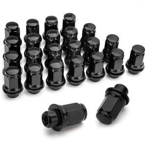 다이노핏 M12x1.5 러그 너트, 토요타 타코마 4 러너 FJ 크루저 렉서스 GX460 GX470, 13/16 21mm 헥스 1.87인치 OEM 휠 24x 블랙 12mmx1.5 Mag 시트, 공장 휠에 적합