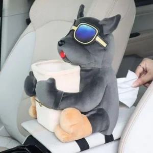 차량용 티슈 케이스 휴지 커버 강아지 자동차 꾸미기 화장지 차내부 용품 인형_23129630