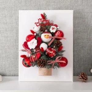 아트박스/플라워트리 크리스마스 액자 트리 벽 장식 만세산타 캔버스B 40cm