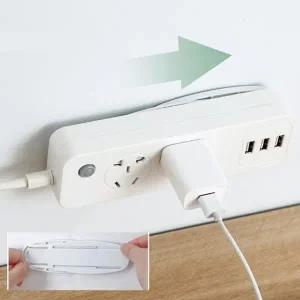 LW 멀티탭 고정홀더 거치대 접착테이프 슬라이드 전선정리 벽 부착