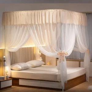 신형 캐노피 모기장 침대 연핑크 거실 침대방충망 침대캐노피