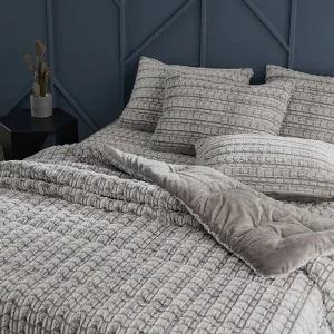 더마벨 극세사 차렵이불 퀸 세트 그레이