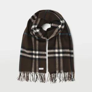 버버리 워시드 자이언트 체크 패턴 캐시미어 머플러 80910121