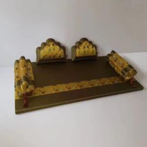 전통 보료 좌식 등받이 오색모빌 궁중 예단 왕실 좌식세트