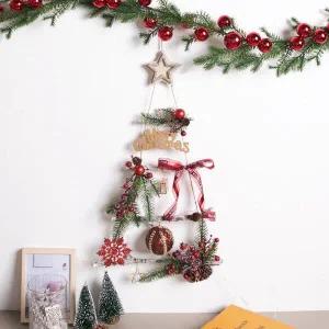 /플라워트리 크리스마스 벽트리 나무 LED 샤이니 록키 우드 60cm