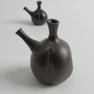 고품질 미니어처 옹기 호박병 단지 (대) 옹기소품 거실 빈티지 (W98A3C8)