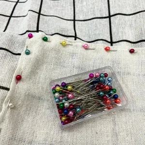 원형 시침핀 미싱부자재 컬러 진주