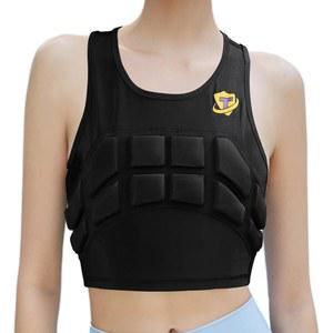 청소년 축구 농구 럭비 소프트볼을 위한 다이얼루돈 여성 임팩트 가슴 갈비뼈 보호대 패딩 압축 조끼