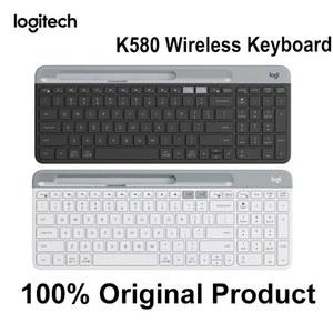 Logitech K580 무선 키보드 휴대용 오리지널 멀티 장치 2.4G Bluetooth 통합 듀얼 모드 휴대용 PC 태블릿 전화