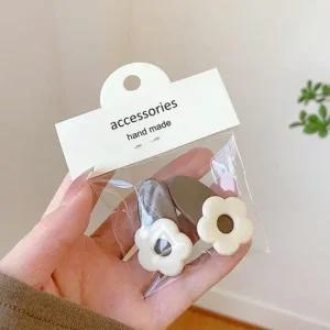 색상랜덤 2개입 플라워 집게핀 집게핀 올림머리 삔 반묶음 반머리 레이스집게핀