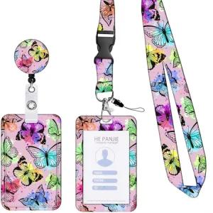 커버 카드 학생 방문 릴 홀더 케이스 배지 꽃 사무용품 ID 3개/세트 랜 도어 버스