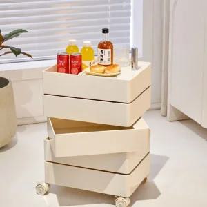 이동식 5단 트롤리 화장품 회전서랍 트레이 서랍 블랙 철제 선반