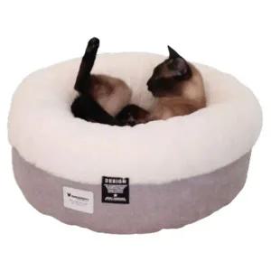 강아지 도넛 원형 방석 그레이 1P 손잡이 쿠션 휴식 고양이방석