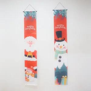고품질 크리스마스 현수막 세로형 배너 2개입 5.산타눈사람 꾸미기 (WCF27C7)