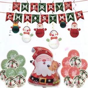 고품질 크리스마스 파티 풍선장식 44EA 06.해피산타 꾸미기 단체 (WCF27F1)