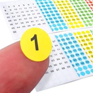 컬러 원형 숫자스티커 번호 스티커 1장