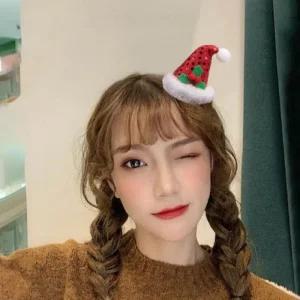 해피 머리삔 성탄 핀 사슴 크리스마스 모자 11cm (48Exa)