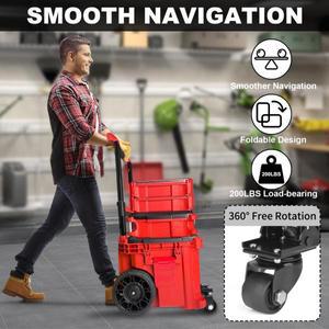 업그레이드된 강스틸 구조 앞바퀴  밀워키 팩아웃 롤링 도구 상자에 적합한 캐스터 휠 키트