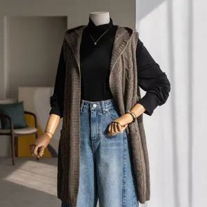 (안나앤플러스) A. 램스울 꽈배기 니트 베스트[베스트D0926N03] 빅사이즈