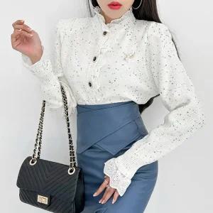 금찌 플레르 레이스 니트가디건 JK7476