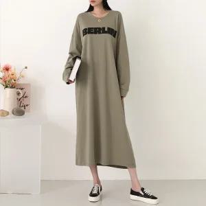 러켓 베를린 레터링 롱 박스 원피스_BDOP007