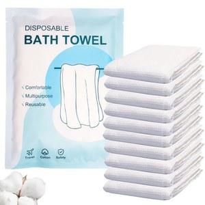 일회용 목욕 타월 10개 여행용 대형 휴대용 타월, 47 x 27.5 인치 소프트 빅 바디 하이킹 캠핑 호텔 욕실용 행주, 개별 포장